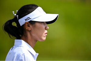 7 August 2024; Lydia Ko of Team New Zealand during round one of the women's individual strokeplay at Le Golf National during the 2024 Paris Summer Olympic Games in Paris, France. Photo by Brendan Moran/Sportsfile