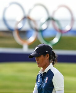7 August 2024; Celine Boutier of Team France during round one of the women's individual strokeplay at Le Golf National during the 2024 Paris Summer Olympic Games in Paris, France. Photo by Brendan Moran/Sportsfile