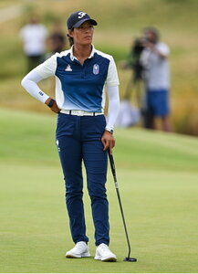 7 August 2024; Celine Boutier of Team France during round one of the women's individual strokeplay at Le Golf National during the 2024 Paris Summer Olympic Games in Paris, France. Photo by Brendan Moran/Sportsfile