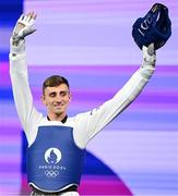 7 August 2024; Jack Woolley of Team Ireland before his men's -58kg Repechage match against  Adrian Vincente Yunta of Team Spain at the Grand Palais during the 2024 Paris Summer Olympic Games in Paris, France. Photo by Stephen McCarthy/Sportsfile
