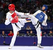 7 August 2024; Yohandri Granado of Team Venezuela, left, in action against Cyrian Ravet of Team France during the men's -58kg Repechage at the Grand Palais during the 2024 Paris Summer Olympic Games in Paris, France. Photo by Stephen McCarthy/Sportsfile
