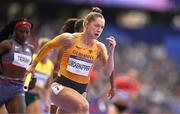 8 August 2024; Gina Lueckenkemper of Germany competes in the women's 4x100m relay heats at the Stade de France during the 2024 Paris Summer Olympic Games in Paris, France. Photo by Brendan Moran/Sportsfile