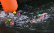 9 August 2024; Daniel Wiffen of Team Ireland, right, during the men's 10km marathon swim at Pont Alexandre III during the 2024 Paris Summer Olympic Games in Paris, France. Photo by David Fitzgerald/Sportsfile