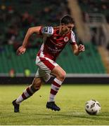 8 August 2024; Kian Leavy of St Patrick's Athletic during the UEFA Conference League third qualifying round first leg match between St Patrick's Athletic and Sabah at Tallaght Stadium in Dublin. Photo by Thomas Flinkow/Sportsfile