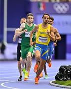 9 August 2024; Mark English of Team Ireland, left, in action during the men's 800m semi-final at the Stade de France during the 2024 Paris Summer Olympic Games in Paris, France. Photo by Sam Barnes/Sportsfile