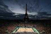 8 August 2024; Duda Lisboa and Ana Patrícia of Team Brazil in action against Mariafe Artacho del Solar and Taliqua Clancy of Team Australia during the women's beach volleyball semi final match between Team Brazil and Team Australia at the Eiffel Tower Stadium during the 2024 Paris Summer Olympic Games in Paris, France. Photo by David Fitzgerald/Sportsfile