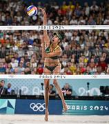 8 August 2024; Taliqua Clancy of Team Australia during the women's beach volleyball semi final match between Team Brazil and Team Australia at the Eiffel Tower Stadium during the 2024 Paris Summer Olympic Games in Paris, France. Photo by David Fitzgerald/Sportsfile
