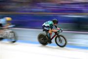 9 August 2024; Lara Gillespie of Team Ireland during the women's madison final at the Saint-Quentin-en-Yvelines National Velodrome during the 2024 Paris Summer Olympic Games in Paris, France. Photo by David Fitzgerald/Sportsfile