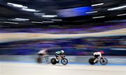9 August 2024; Alice Sharpe of Team Ireland, centre, during the women's madison final at the Saint-Quentin-en-Yvelines National Velodrome during the 2024 Paris Summer Olympic Games in Paris, France. Photo by David Fitzgerald/Sportsfile