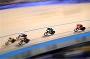 9 August 2024; Lara Gillespie of Team Ireland, centre, during the women's madison final at the Saint-Quentin-en-Yvelines National Velodrome during the 2024 Paris Summer Olympic Games in Paris, France. Photo by David Fitzgerald/Sportsfile