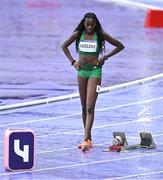 9 August 2024; Rhasidat Adeleke of Team Ireland before the women's 400m final at the Stade de France during the 2024 Paris Summer Olympic Games in Paris, France. Photo by Brendan Moran/Sportsfile