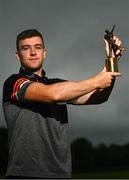 15 August 2024; PwC GAA/GPA Player of the Month for July in hurling, Tony Kelly of Clare, with his award in Ballyea GAA in Clare. Photo by Eóin Noonan/Sportsfile