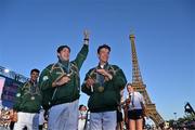 5 August 2024; Olympic Champions in lightweight men's double sculls Paul O'Donovan and Fintan McCarthy at the Champions Park at the Trocadero during the 2024 Paris Summer Olympic Games in Paris, France. Photo by Brendan Moran/Sportsfile