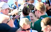 11 August 2024; Fionnuala McCormack of Team Ireland speaks to media after the women's marathon at Esplanade des Invalides during the 2024 Paris Summer Olympic Games in Paris, France. Photo by Sam Barnes/Sportsfile