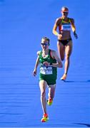 11 August 2024; Fionnuala McCormack of Team Ireland finishes the women's marathon at Esplanade des Invalides during the 2024 Paris Summer Olympic Games in Paris, France. Photo by Sam Barnes/Sportsfile
