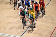 11 August 2024; Lara Gillespie of Team Ireland, left, and Lotte Kopecky of Team Belgium during the women's omnium points race at the Saint-Quentin-en-Yvelines National Velodrome during the 2024 Paris Summer Olympic Games in Paris, France. Photo by David Fitzgerald/Sportsfile
