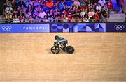 11 August 2024; Lara Gillespie of Team Ireland during the women's omnium points race at the Saint-Quentin-en-Yvelines National Velodrome during the 2024 Paris Summer Olympic Games in Paris, France. Photo by David Fitzgerald/Sportsfile