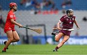 11 August 2024; Niamh Kilkenny of Galway gets away from Fiona Keating of Cork during the Glen Dimplex Camogie All-Ireland Senior Camogie Championship final between Cork and Galway at Croke Park in Dublin. Photo by Piaras Ó Mídheach/Sportsfile