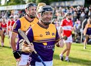 12 August 2024; Former Republic of Ireland men's national team player Stephen Hunt in the parade for Jim Bolger's Stars before the Hurling for Cancer Research 2024 charity match at Netwatch Cullen Park in Carlow. Photo by Piaras Ó Mídheach/Sportsfile