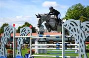 14 August 2024; Petronella Andersson of Sweden competing on Opaline de W&S in the Minerva Stakes during the Dublin Horse Show 2024 at the RDS in Dublin. Photo by Shauna Clinton/Sportsfile