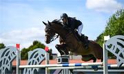 14 August 2024; Barbara Schnieper of Switzerland competing on Coco G Z in the Minerva Stakes during the Dublin Horse Show 2024 at the RDS in Dublin. Photo by Shauna Clinton/Sportsfile