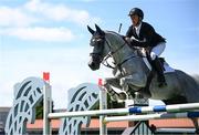 14 August 2024; Matthew Sampson of Great Britain competing on Daniel in the Minerva Stakes during the Dublin Horse Show 2024 at the RDS in Dublin. Photo by Shauna Clinton/Sportsfile