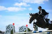 14 August 2024; Bas Moerings of Netherlands competing on Ipsthar in the Minerva Stakes during the Dublin Horse Show 2024 at the RDS in Dublin. Photo by Shauna Clinton/Sportsfile