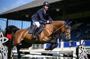 14 August 2024; Cian O'Connor of Ireland competing on Fox Chapel in the Speed Stakes during the Dublin Horse Show 2024 at the RDS in Dublin. Photo by Shauna Clinton/Sportsfile