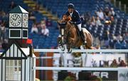 14 August 2024; Daniel Deusser of Germany competing on Bingo Ste Hermelle in the Sport Ireland Classic during the Dublin Horse Show 2024 at the RDS in Dublin. Photo by Shauna Clinton/Sportsfile