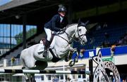14 August 2024; Darragh Kenny of Ireland competing on VDL Cartello in the Speed Stakes during the Dublin Horse Show 2024 at the RDS in Dublin. Photo by Shauna Clinton/Sportsfile