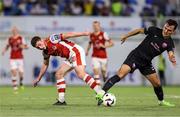 15 August 2024; Kian Leavy of St Patrick's Athletic, left, in action during the UEFA Conference League third qualifying round second leg match between Sabah and St Patrick's Athletic at Alinja Stadium in Baku, Azerbaijan. Photo by Ehtiram Jabi/Sportsfile