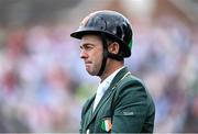 16 August 2024; Cian O'Connor competing on Fancy de Kergane, during Aga Khan Day at the Dublin Horse Show at the RDS Arena in Dublin. Photo by David Fitzgerald/Sportsfile
