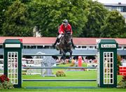 16 August 2024; Martin Fuchs of Switzerland, competing on Conner Jei, during Aga Khan Day at the Dublin Horse Show at the RDS Arena in Dublin. Photo by David Fitzgerald/Sportsfile
