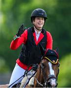 16 August 2024; Emilie Conter of Belgium, competing on Portobella van de Fruitkorf, after the second run during Aga Khan Day at the Dublin Horse Show at the RDS Arena in Dublin. Photo by David Fitzgerald/Sportsfile