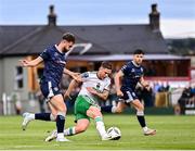 16 August 2024; Sean Murray of Cork City in action against Will Patching of Derry City during the Sports Direct Men’s FAI Cup third round match between Cork City and Derry City at Turner's Cross in Cork. Photo by Piaras Ó Mídheach/Sportsfile