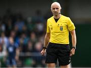 18 August 2024; Referee Neil Doyle during the Sports Direct Men’s FAI Cup third round match between Kerry FC and Bohemians at Mounthawk Park in Tralee, Kerry. Photo by Piaras Ó Mídheach/Sportsfile