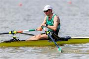 18 August 2024; Paul O'Donovan of Ireland competes in his lightweight men's single sculls heat during the World Rowing Championships 2024 at Royal Canadian Henley Rowing Course in St Catharines, Canada. Photo by Stephen Leithwood/Sportsfile