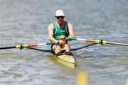 18 August 2024; Paul O'Donovan of Ireland competes in his lightweight men's single sculls heat during the World Rowing Championships 2024 at Royal Canadian Henley Rowing Course in St Catharines, Canada. Photo by Stephen Leithwood/Sportsfile