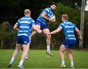 23 August 2024; Harry Byrne, centre, during a Leinster Rugby squad open training session at New Ross RFC in Wexford. Photo by Seb Daly/Sportsfile