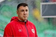 22 August 2024; St Patrick's Athletic coach Brian Gartland during the UEFA Conference League play-off first leg match between St Patrick's Athletic and Istanbul Basaksehir at Tallaght Stadium in Dublin. Photo by Stephen McCarthy/Sportsfile