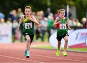 24 August 2024; Jack Kenny, from Burrin, Carlow, competes in the boy's U10 200m heats during the Community Games National Track/Field/Relay Finals at SETU Running Track and Field in Carlow. Photo by Tyler Miller/Sportsfile
