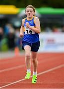 24 August 2024; Ava Kenrick, from Mullinahone, Tipperary, competes in the girl's U12 200m heats during the Community Games National Track/Field/Relay Finals at SETU Running Track and Field in Carlow. Photo by Tyler Miller/Sportsfile