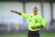 24 August 2024; Referee Nathan Bannon during the FAI Women’s Amateur Shield Final match between Cabinteely and Dungarvan United at Travers Insurances Park in Arklow, Wicklow. Photo by Seb Daly/Sportsfile