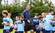 25 August 2024; Former Kerry footballer Declan O'Sullivan talking to his Cahersiveen, Kerry, side before their match against Kilbride, Roscommon, in Gaelic Football U10 & O7 Boys/Girls/Mixed during the Cairn Community Games National Outdoor Teams Finals at SETU Pitches and Running Track in Carlow. Photo by Piaras Ó Mídheach/Sportsfile