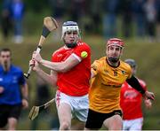 25 August 2024; Oran Cahill of Éire Óg is tackled by John Conlon of Clonlara during the Clare Senior Hurling Club Championship Group 1 Round 2 match between Clonlara and Éire Óg Ennis at Pairc an Dalaigh in Tulla, Clare. Photo by Ray McManus/Sportsfile