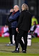 25 August 2024; Galway United manager John Caulfield with Galway United assistant manager Ollie Horgan, right, during the SSE Airtricity Men's Premier Division match between Shamrock Rovers and Galway United at Tallaght Stadium in Dublin. Photo by Ben McShane/Sportsfile