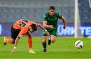28 August 2024; Kian Leavy of St Patrick's Athletic in action against Hamza Güreler of Basaksehir during the UEFA Conference League play-off second leg match between Istanbul Basaksehir and St Patrick's Athletic at Basaksehir Faith Terim Stadium in Istanbul, Türkiye. Photo by Ozan Emre Oktay/Sportsfile