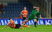 28 August 2024; Kian Leavy of St Patrick's Athletic in action against Hamza Güreler of Istanbul Basaksehir during the UEFA Conference League play-off second leg match between Istanbul Basaksehir and St Patrick's Athletic at Basaksehir Faith Terim Stadium in Istanbul, Türkiye. Photo by Ozan Emre Oktay/Sportsfile