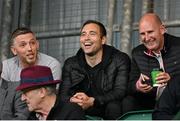 29 August 2024; Former players, from left, Gary Cronin, Stephen Rice and Gary Rogers during the UEFA Europa League play-off second leg match between Shamrock Rovers and PAOK at Tallaght Stadium in Dublin. Photo by Stephen McCarthy/Sportsfile
