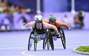 31 August 2024; Shauna Bocquet of Ireland during the women's 5000m T54 final on day three of the Paris 2024 Paralympic Games at Stade de France in Paris, France. Photo by Ramsey Cardy/Sportsfile